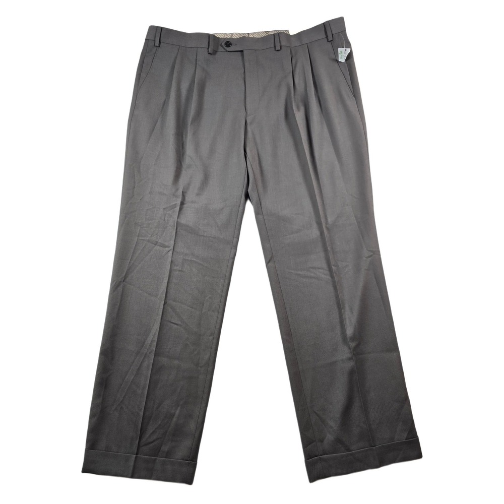 LRL Ralph Lauren Dress Pants Mens 40x30 Taupe Brown Pleated Cuffed NEIL NEW
